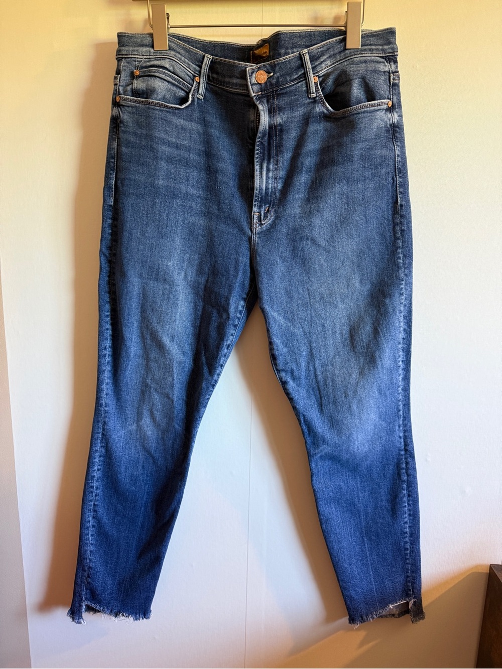 MOTHER Stunner Zip Ankle Step Fray Jeans Size 34